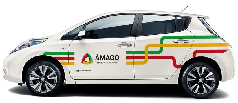 O carro elétrico da Âmago, visto de lado